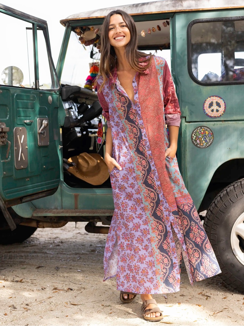 Natural Life Drew Cotton Shirt Dress | XSmall | Red Patchwork